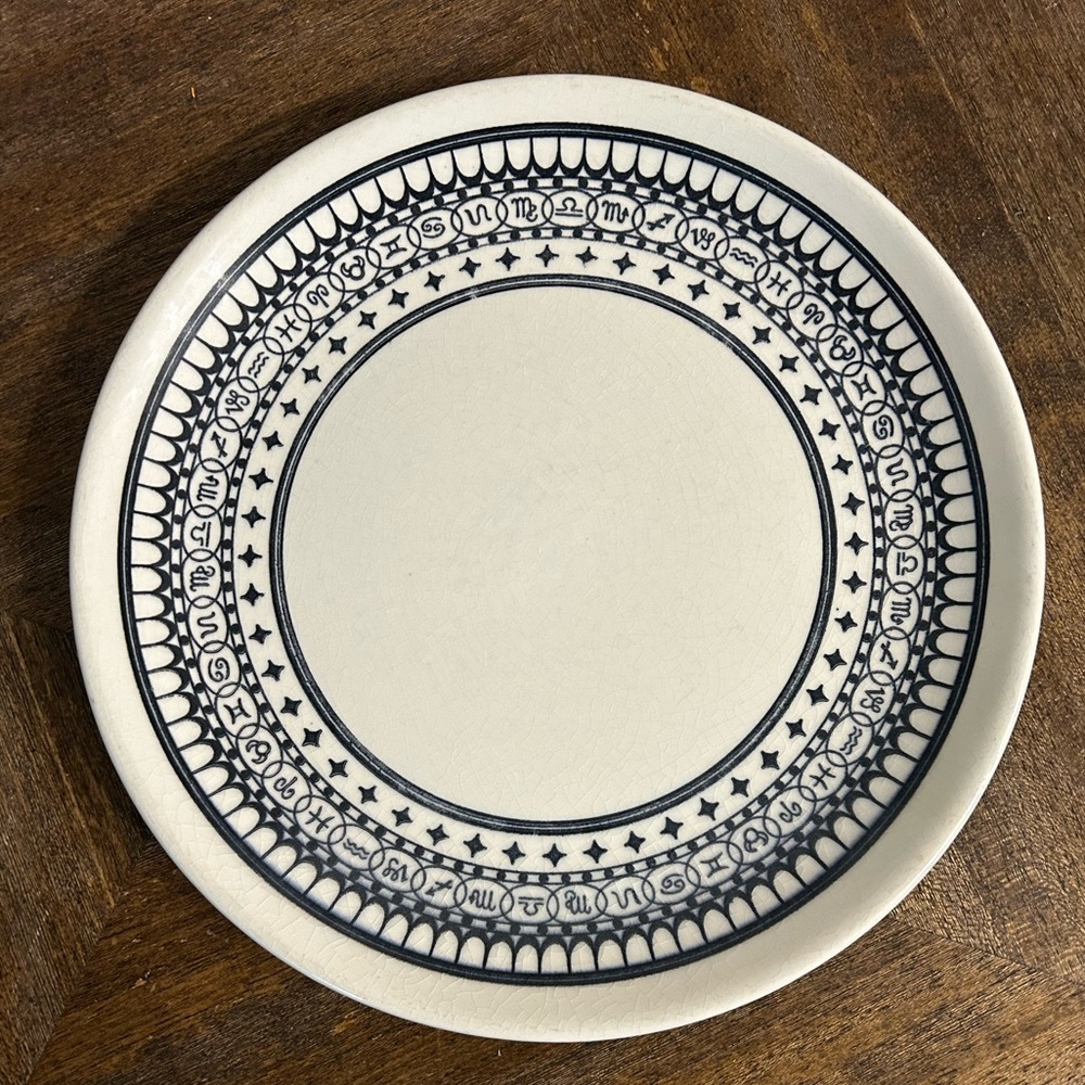 Vintage 1970s Mount Clemens China Ironstone Zodiac Pattern 11.25” Platter